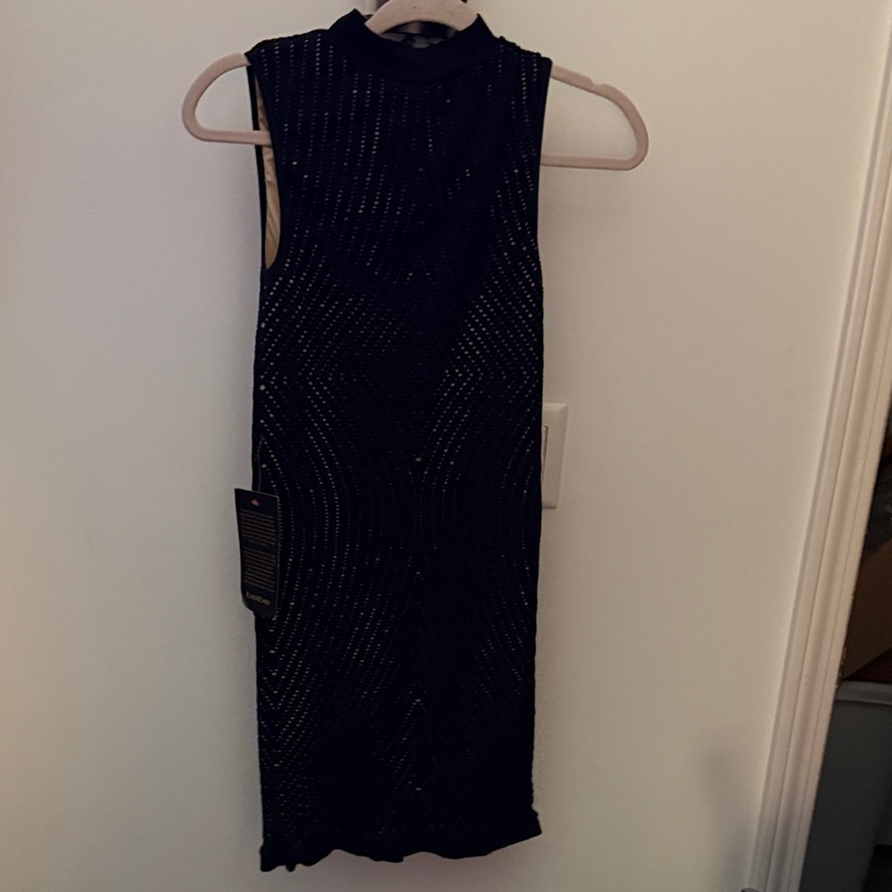 Bebe Black and Gold Mini Dress